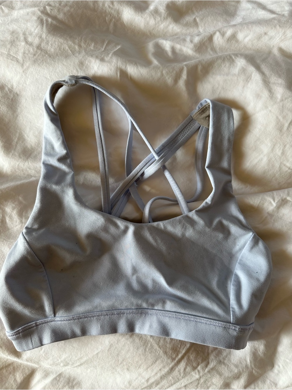 lululemon athletica Light Gray Strappy Sports Bra